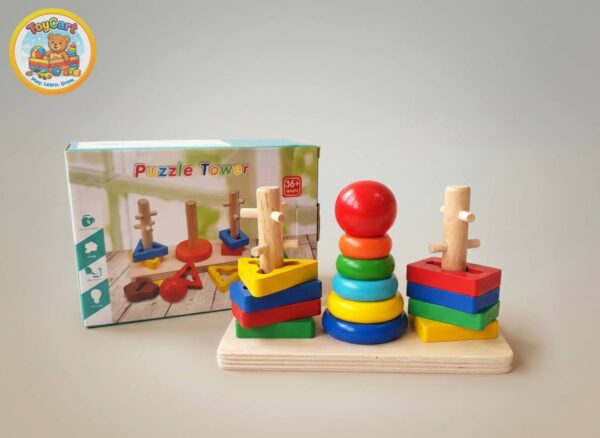 Wooden Puzzle Tower